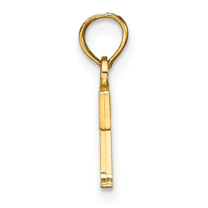 10K Yellow Gold 10K Polished T Block Initial Charm