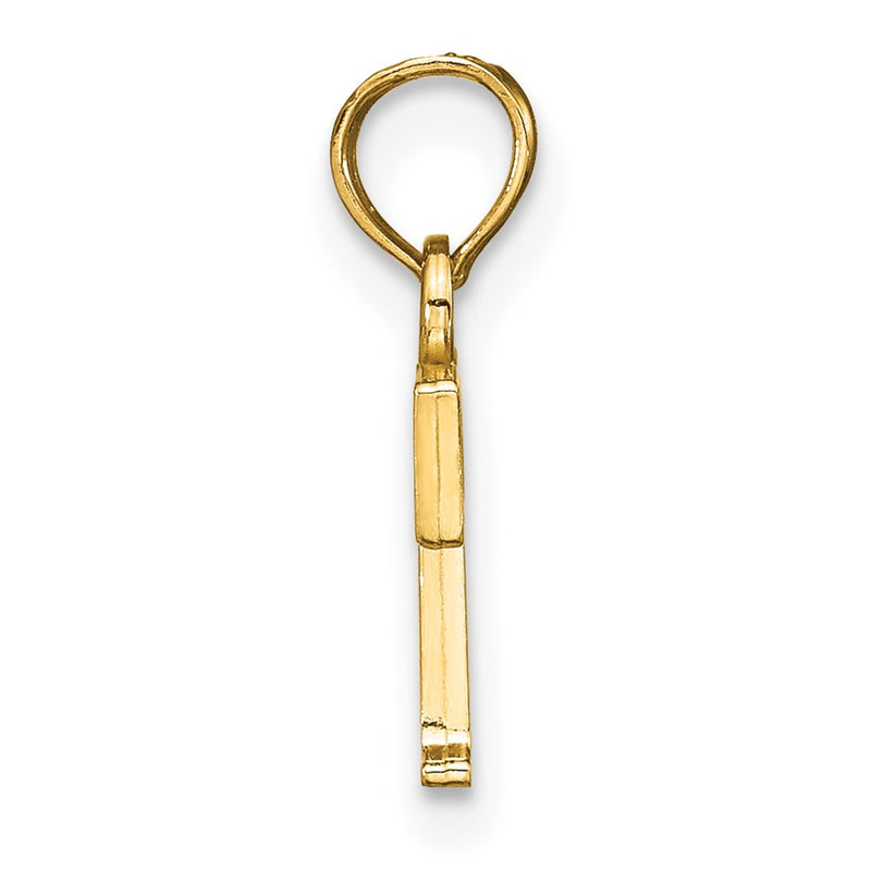 10K Yellow Gold 10K Polished T Block Initial Charm