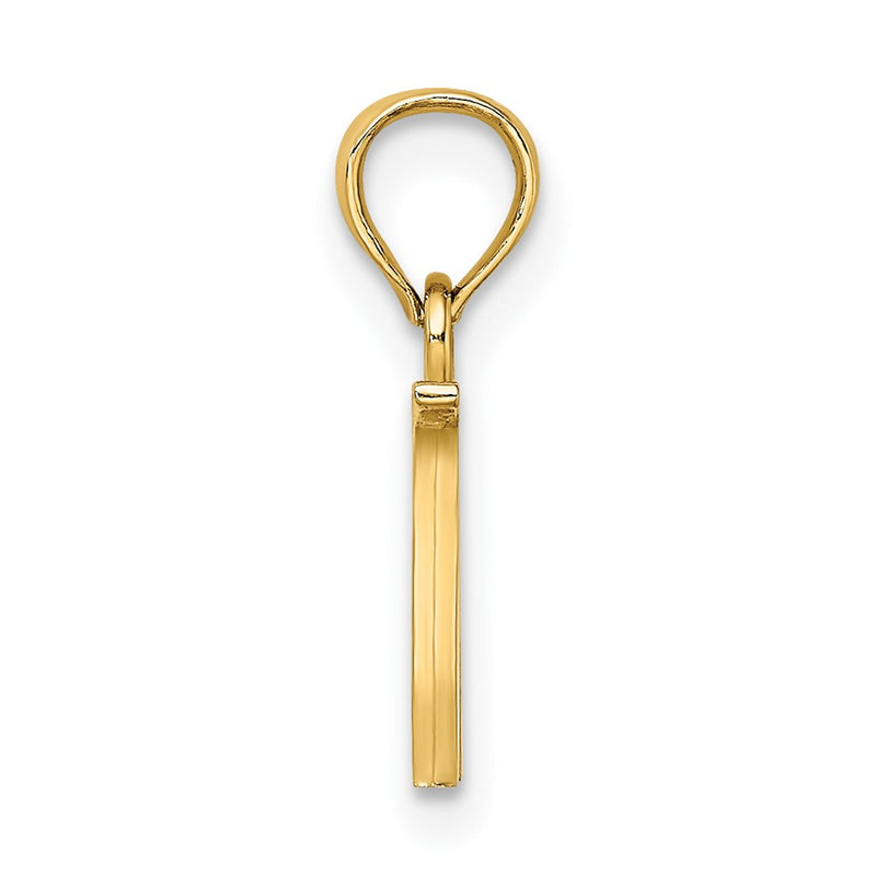 10K Yellow Gold 10K Polished W Block Initial Charm