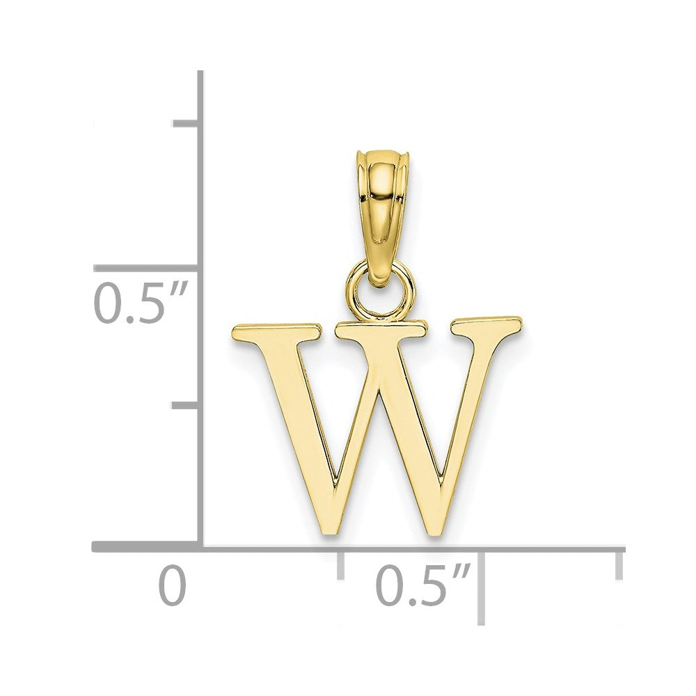 10K Yellow Gold 10K Polished W Block Initial Charm