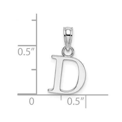 10K White Gold 10Kw D Block Initial Charm