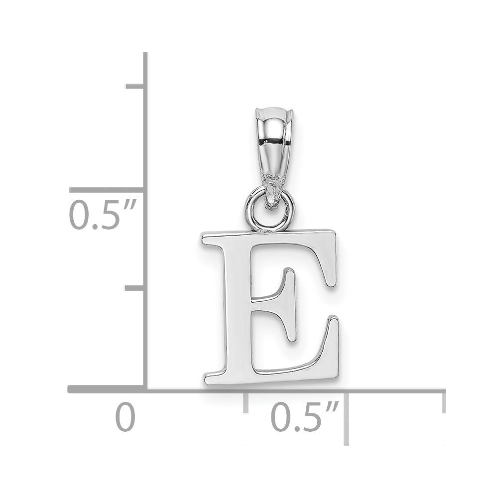 10K White Gold 10K Polished E Block Initial Charm
