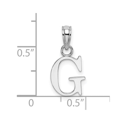 10K White Gold 10K Polished G Block Initial Charm