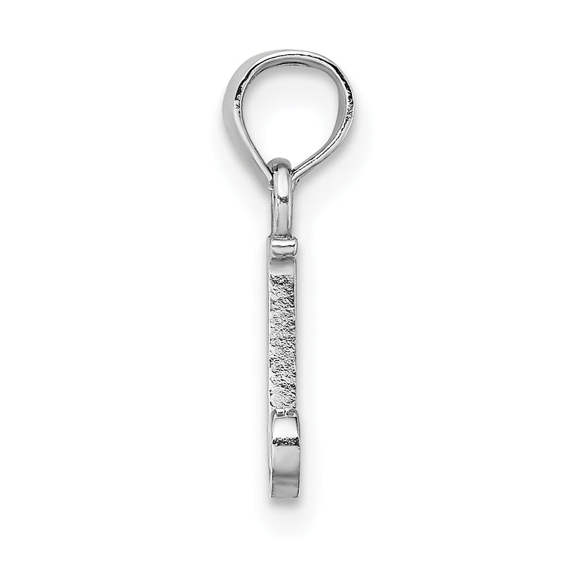 10K White Gold 10K Polished J Block Initial Charm