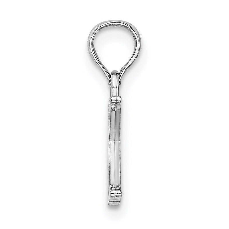 10K White Gold 10K Polished K Block Initial Charm