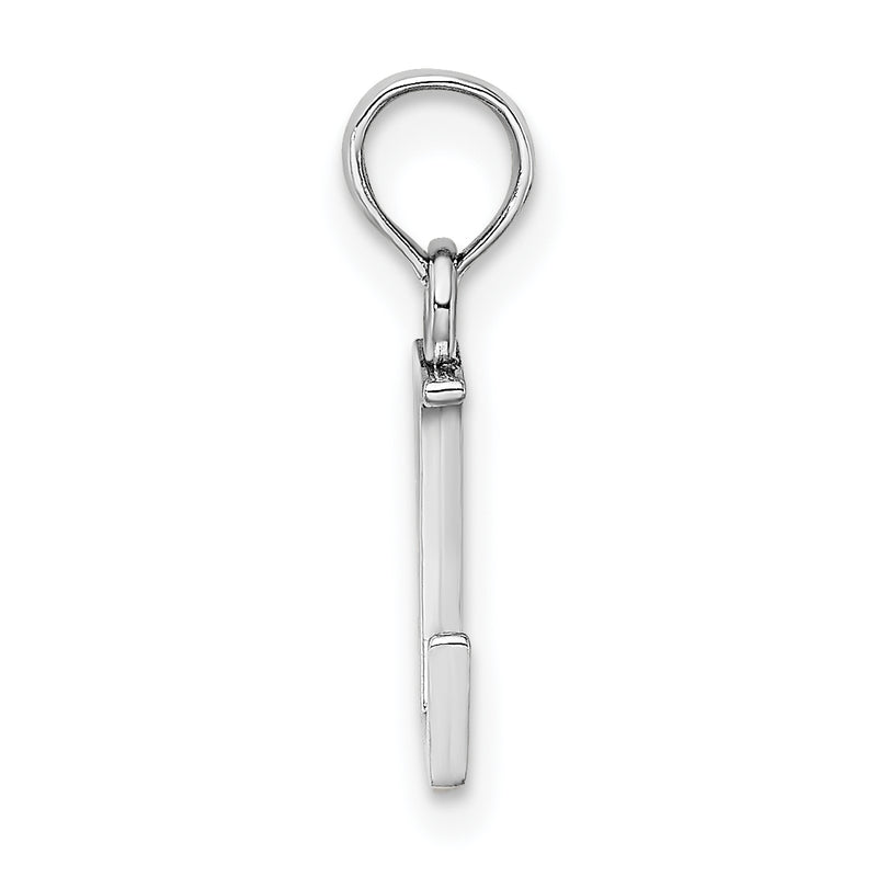 10K White Gold 10K Polished L Block Initial Charm