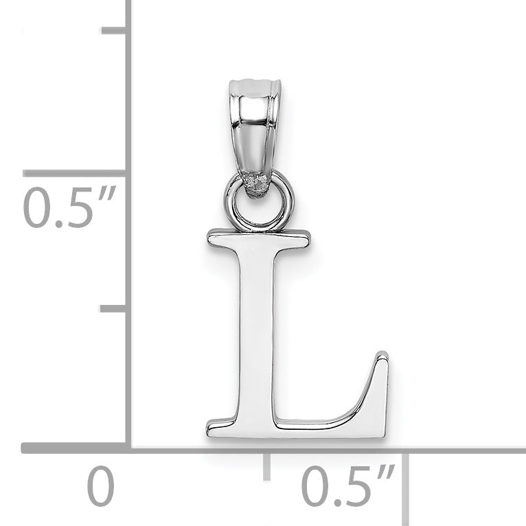 10K White Gold 10K Polished L Block Initial Charm