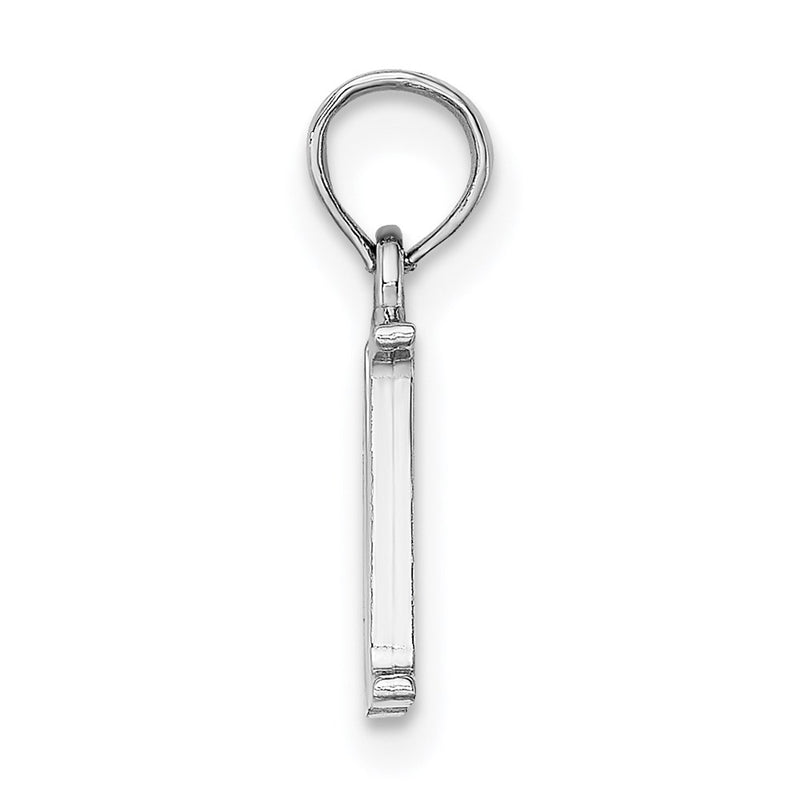 10K White Gold 10K Polished M Block Initial Charm