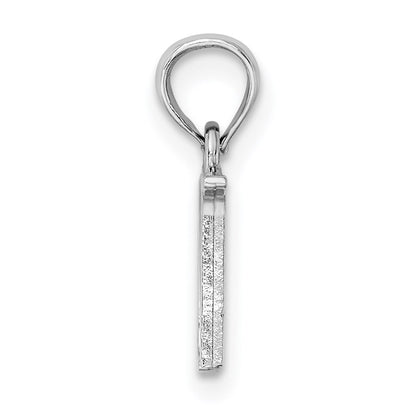 10K White Gold 10K Polished N Block Initial Charm