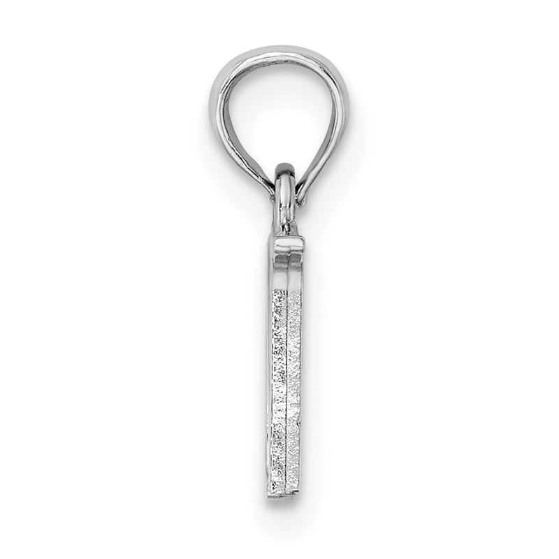 10K White Gold 10K Polished N Block Initial Charm