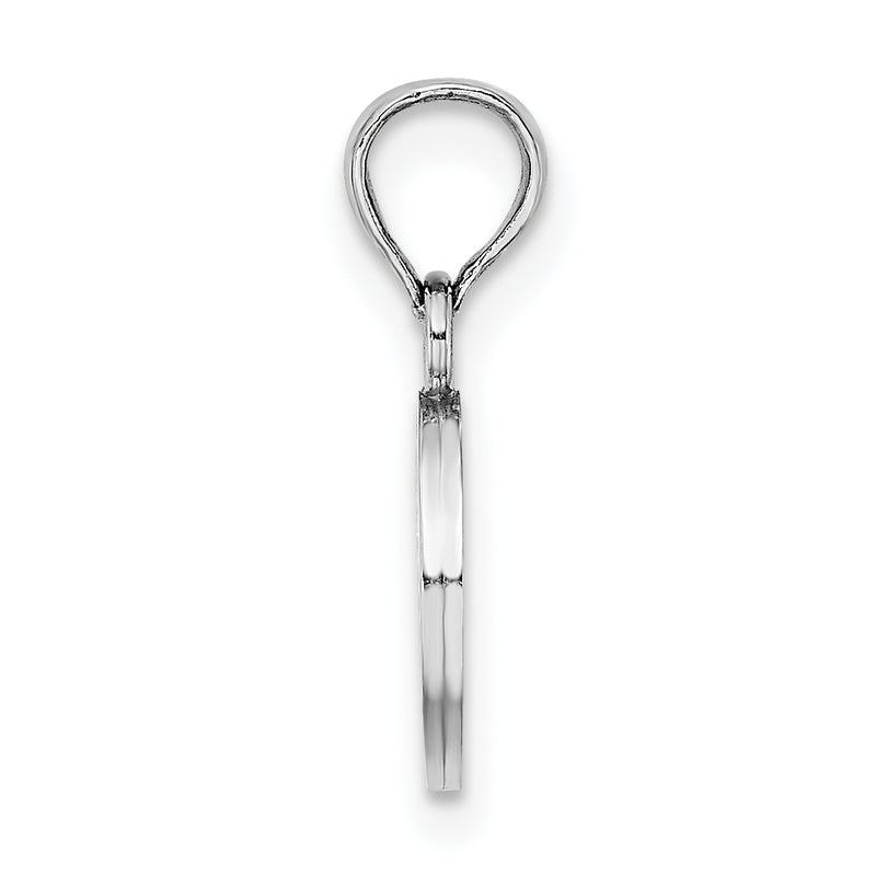 10K White Gold 10K Polished O Block Initial Charm
