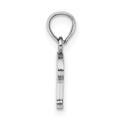 10K White Gold 10K Polished P Block Initial Charm