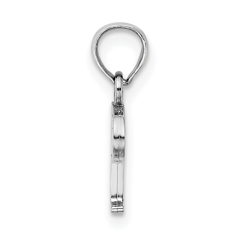 10K White Gold 10K Polished P Block Initial Charm