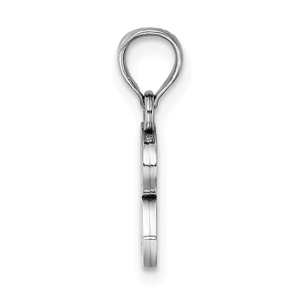 10K White Gold 10K Polished R Block Initial Charm