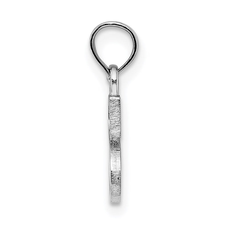10K White Gold 10K Polished S Block Initial Charm