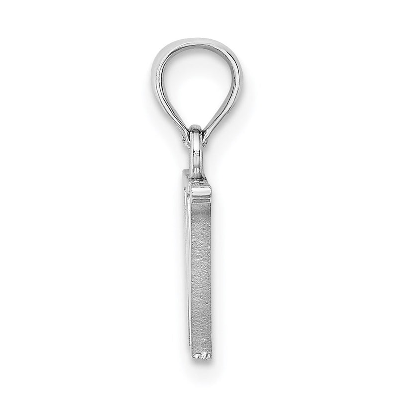 10K White Gold 10K Polished W Block Initial Charm
