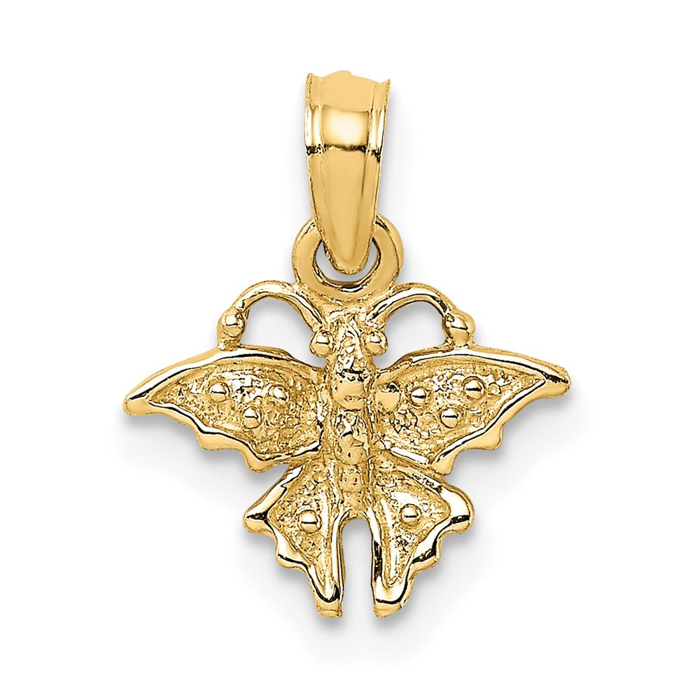 10K Yellow Gold 10K Textured Mini Butterfly Charm