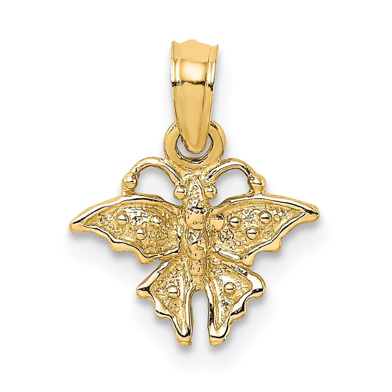 10K Yellow Gold 10K Textured Mini Butterfly Charm