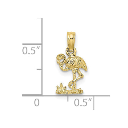 10K Yellow Gold 10K Mini Flamingo Charm
