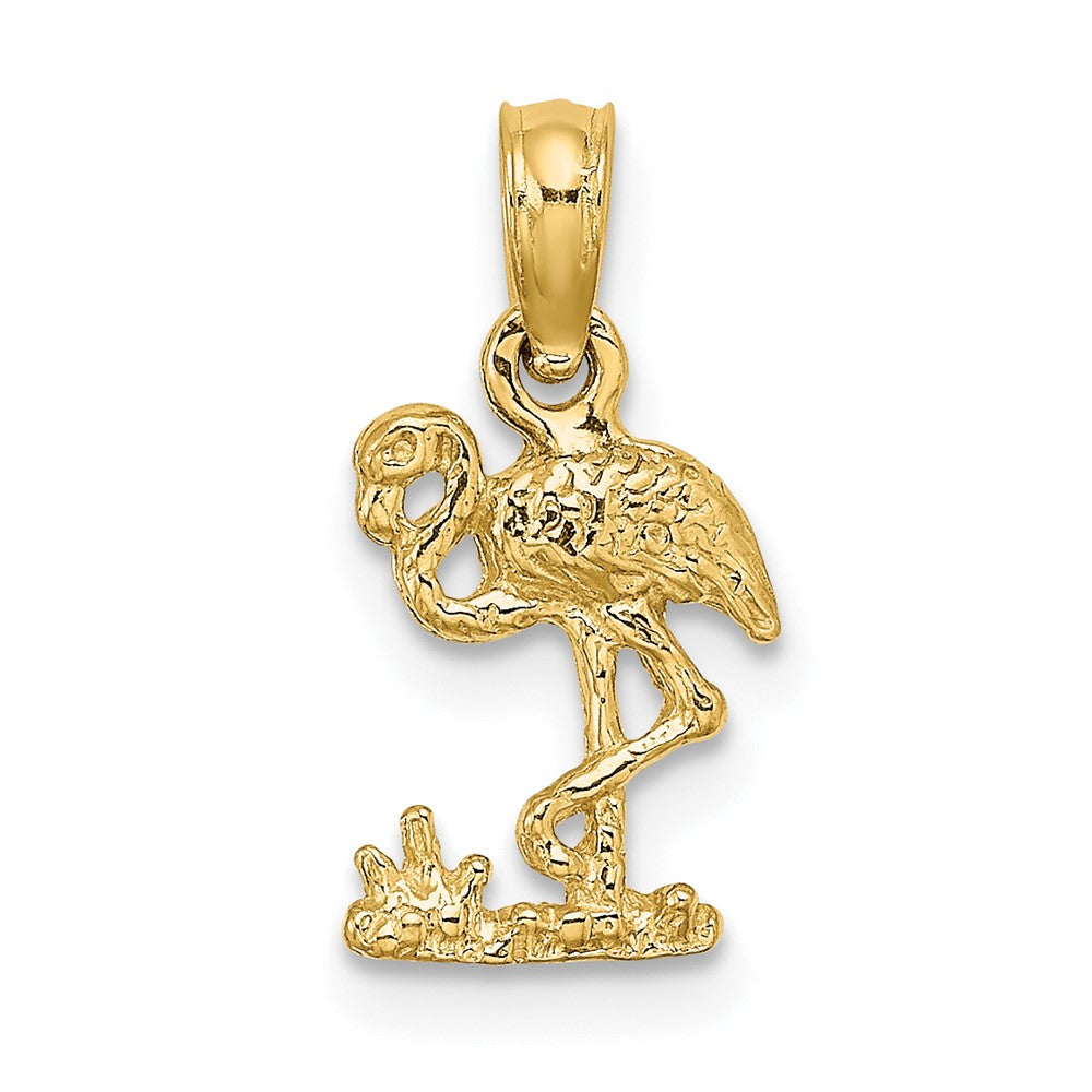 10K Yellow Gold 10K Mini Flamingo Charm