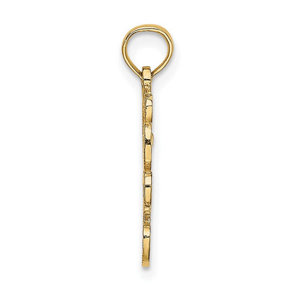 10K Yellow Gold 10K Cut Out Teddy Bear Charm