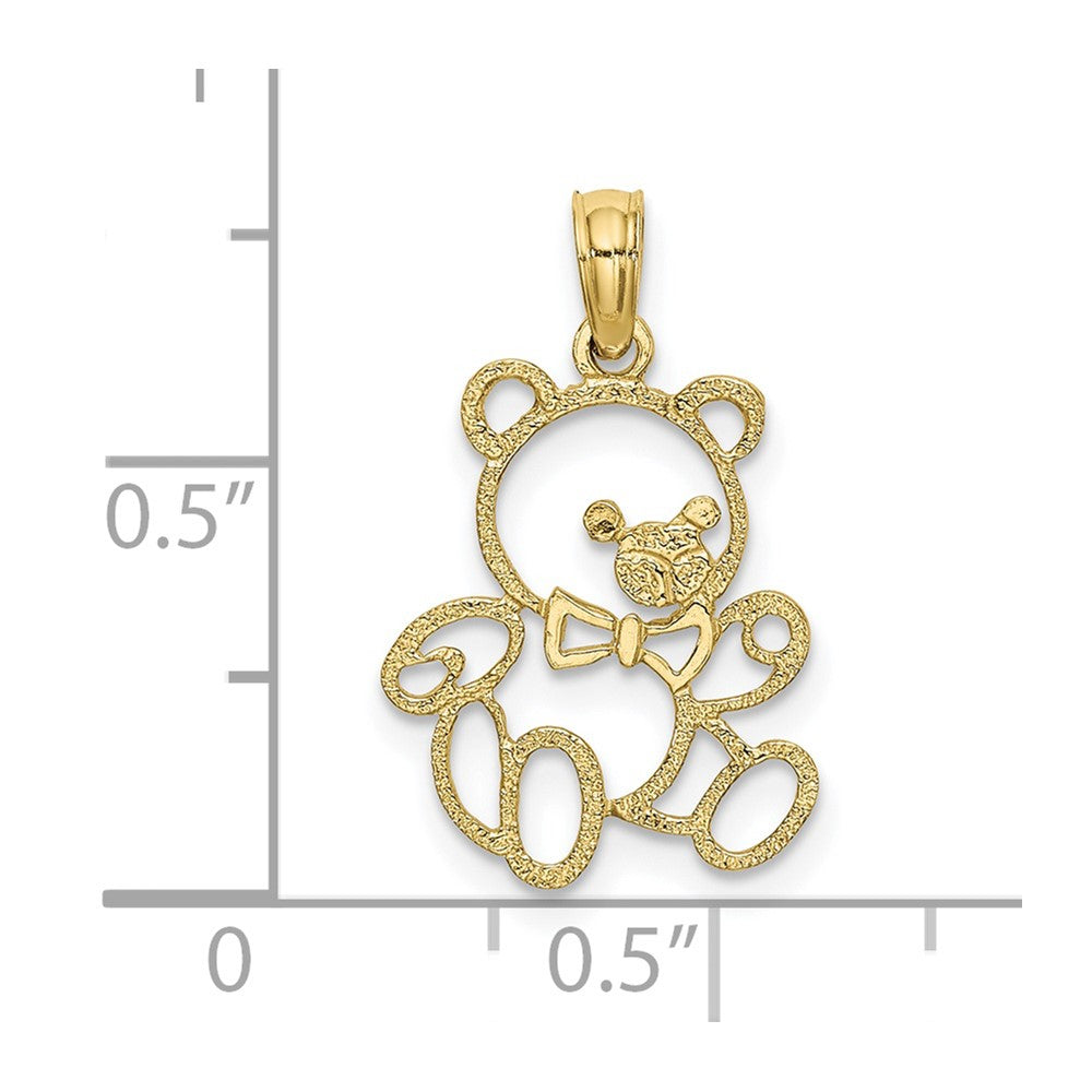 10K Yellow Gold 10K Cut Out Teddy Bear Charm