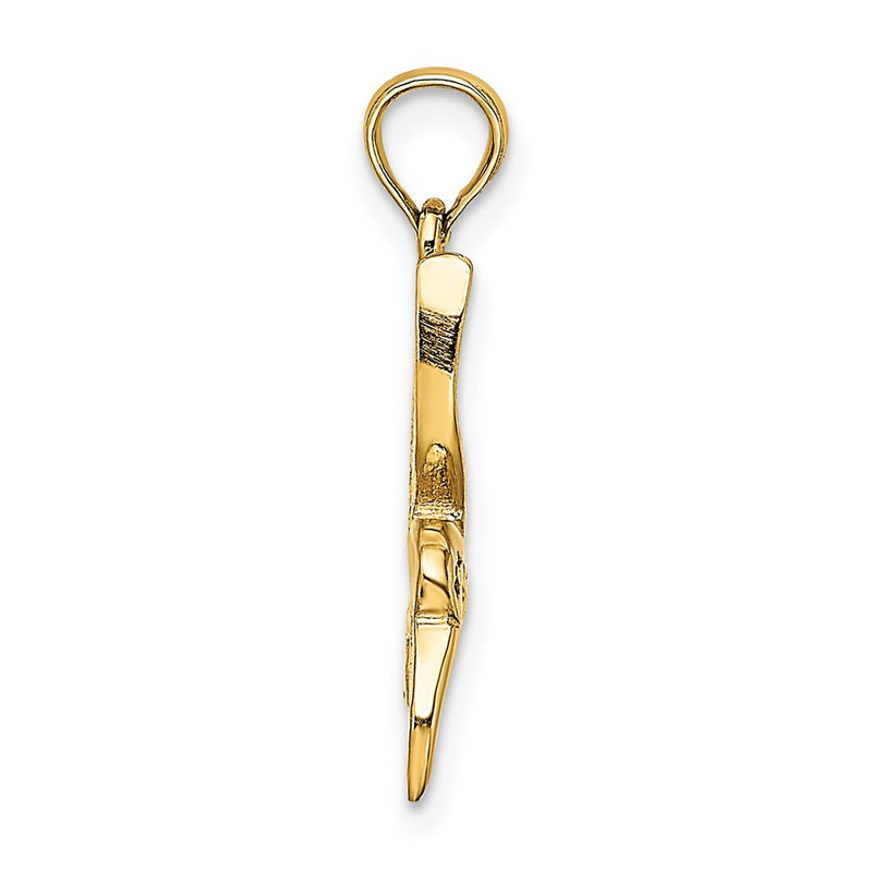 10K Yellow Gold 10K Textured Hummingbird Flying Charm