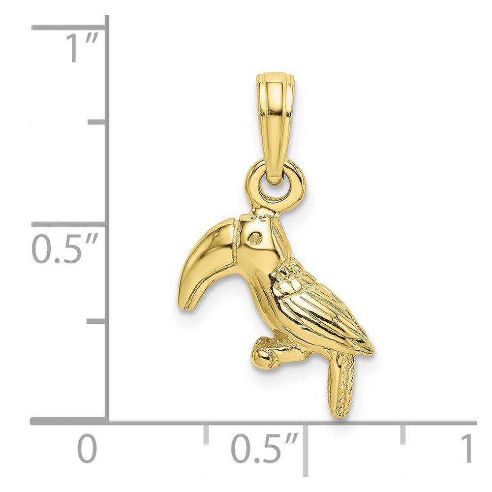 10K Yellow Gold 10K 3-D Textured/Polished Toucan Bird Charm