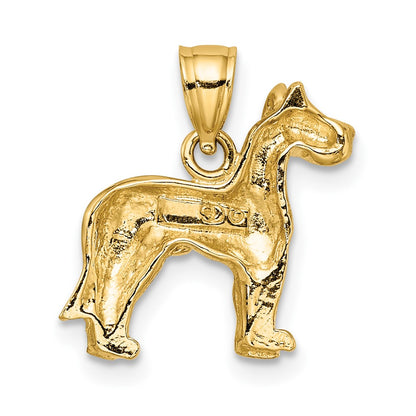 10K Yellow Gold 10K 2-D Great Dane Dog Charm