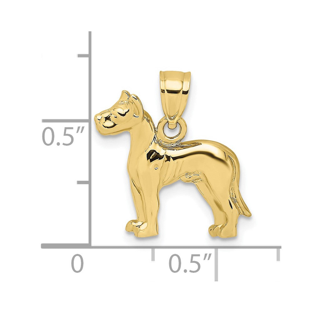 10K Yellow Gold 10K 2-D Great Dane Dog Charm