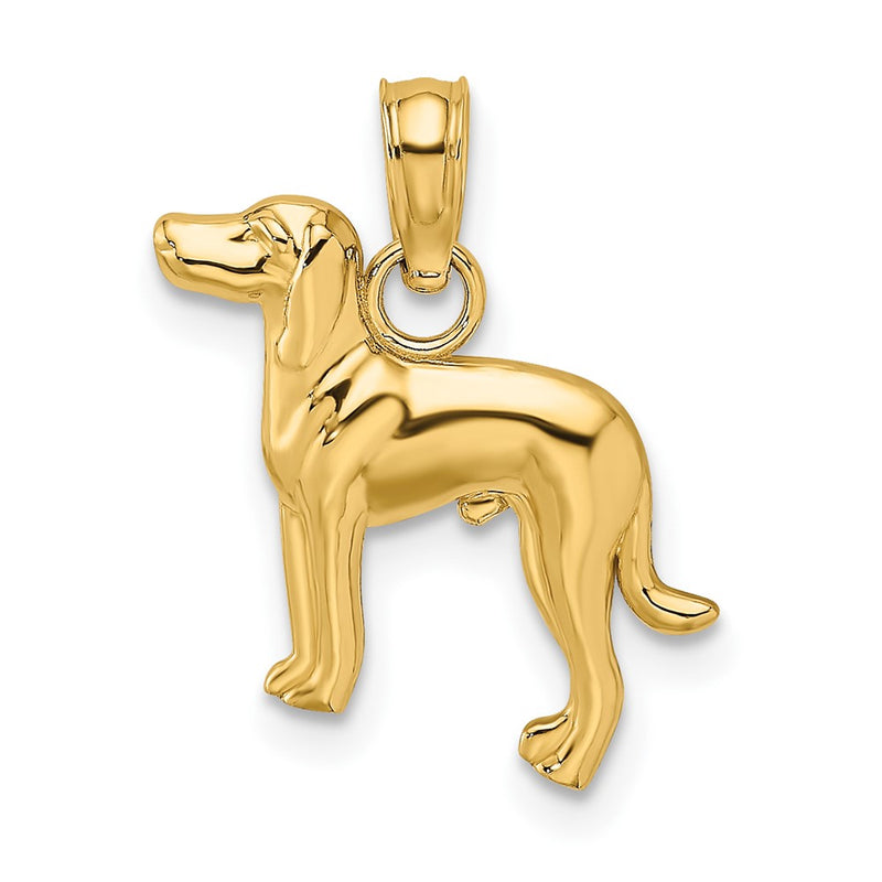 10K Yellow Gold 10K 2-D Greyhound Dog Charm