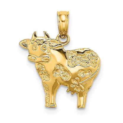 10K Yellow Gold 10K 2-D Polished Playful Cow Charm