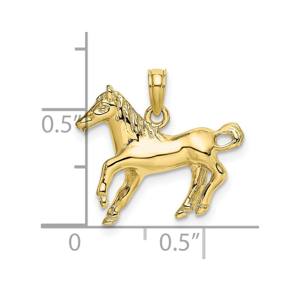 10K Yellow Gold 10K 2-D Galloping Horse Charm