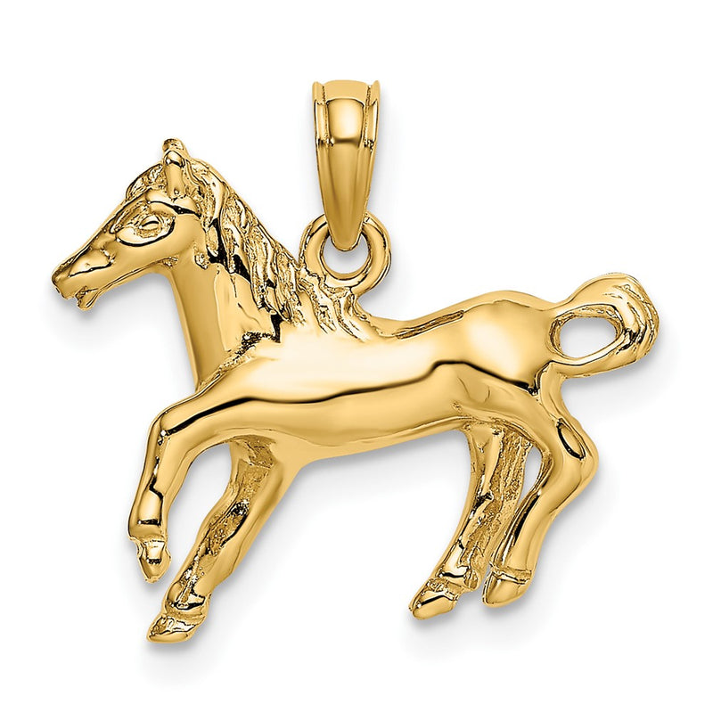 10K Yellow Gold 10K 2-D Galloping Horse Charm
