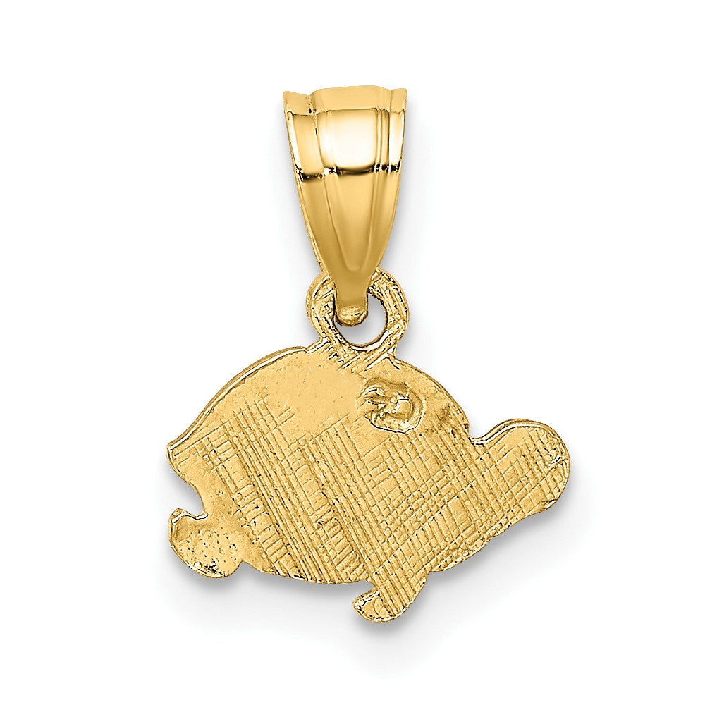 10K Yellow Gold 10K Flat And Engraved Mini Turtle Charm