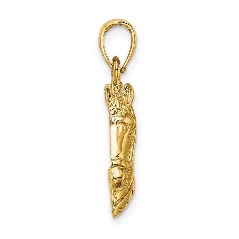 10K Yellow Gold 10K Textured Horse Head Charm