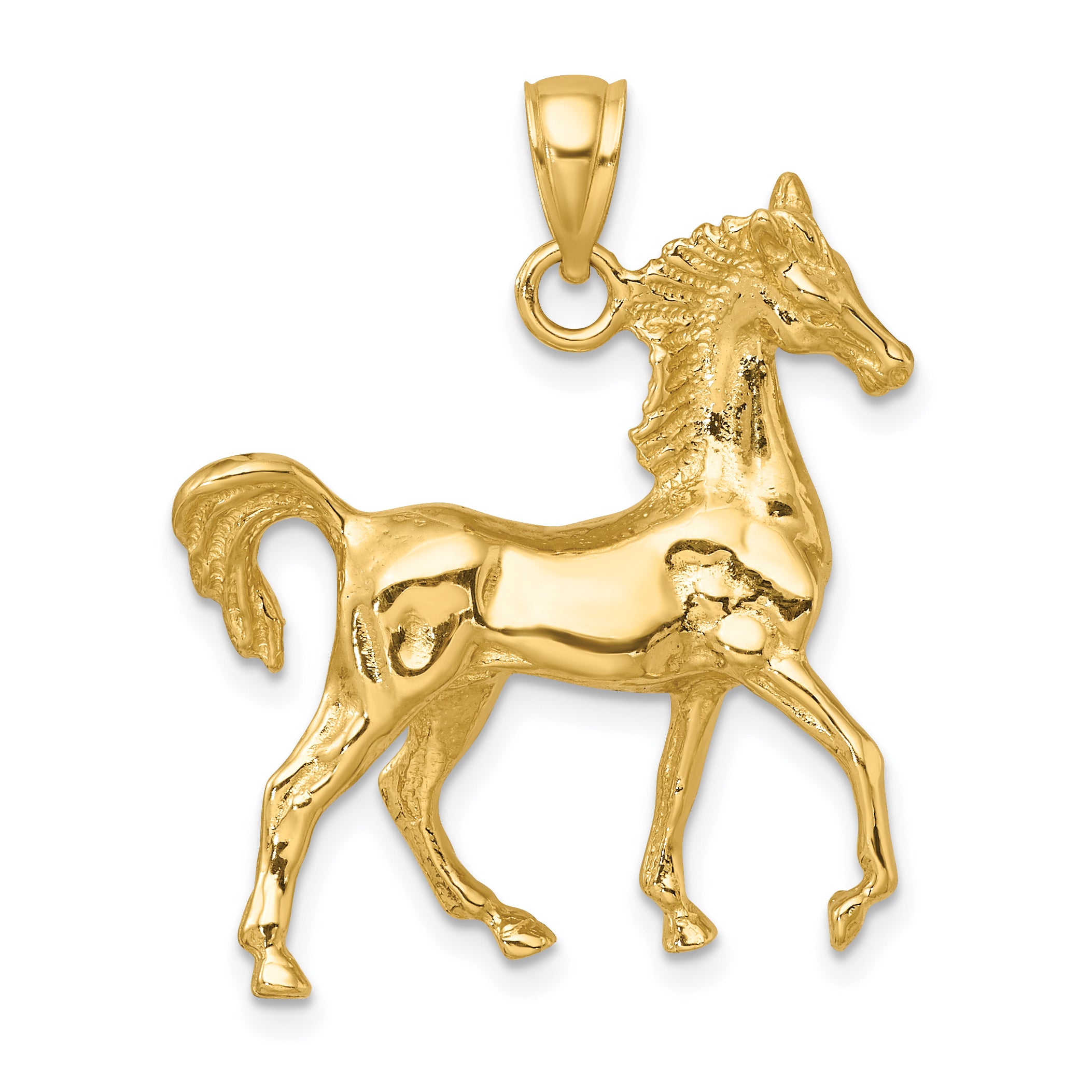 10K Yellow Gold 10K 3-D Polished Horse Charm