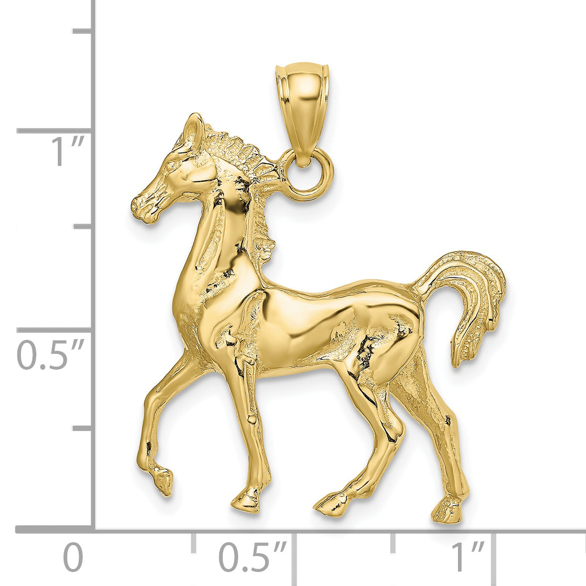 10K Yellow Gold 10K 3-D Polished Horse Charm