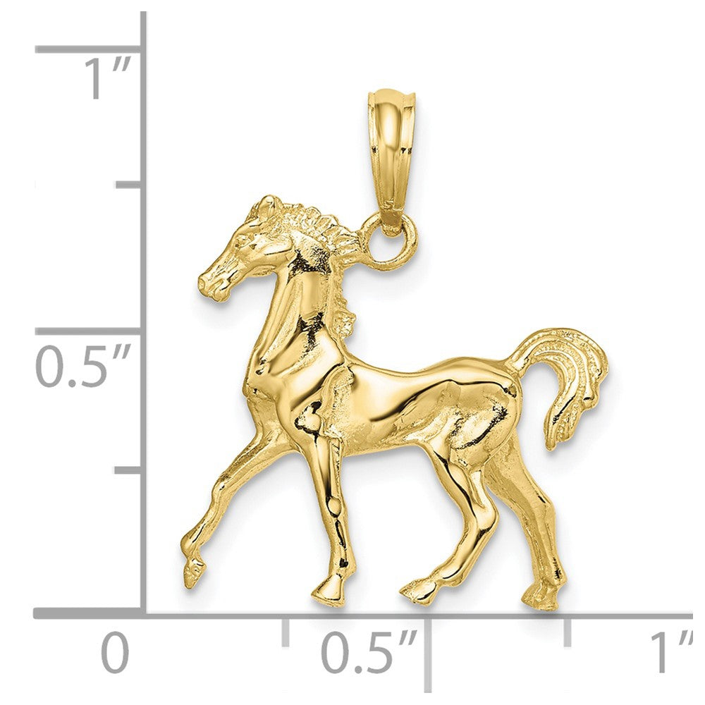 10K Yellow Gold 10K 3-D Horse Charm