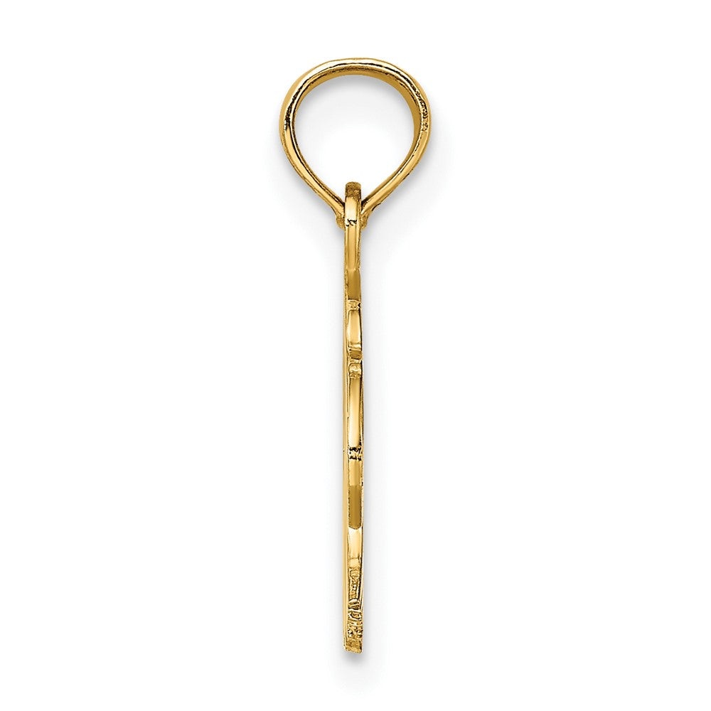 10K Yellow Gold 10K Engraved Flat Eagle Head Charm