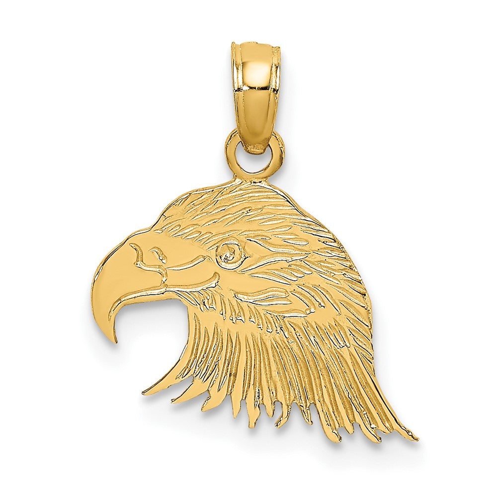 10K Yellow Gold 10K Engraved Flat Eagle Head Charm