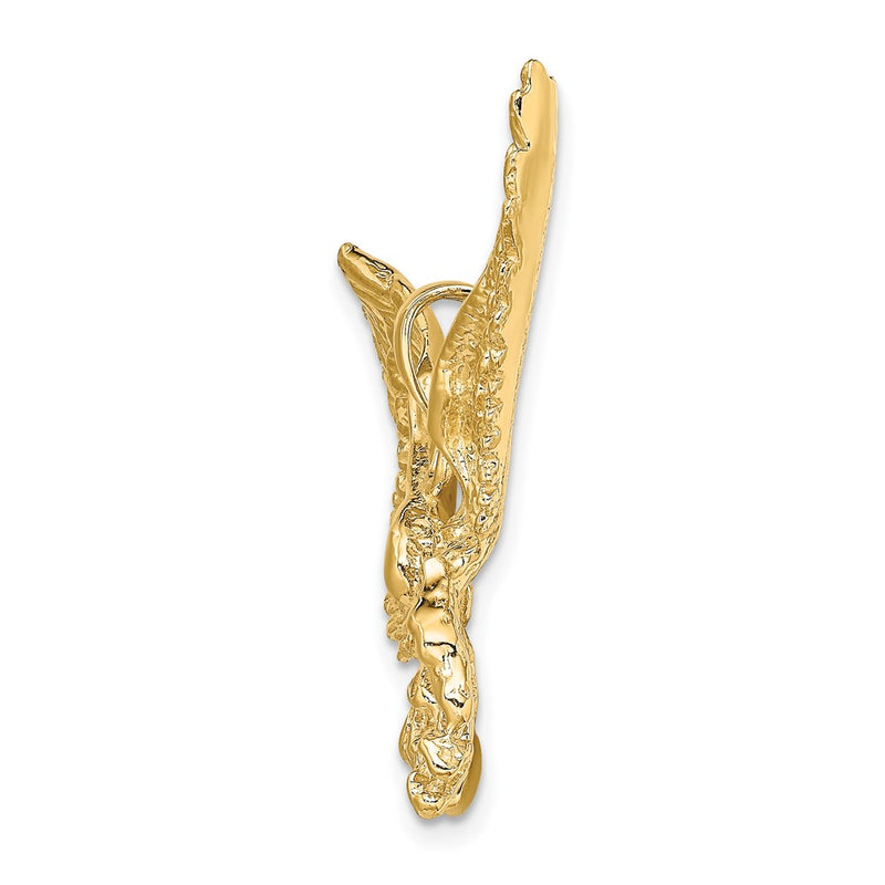 10K Yellow Gold 10K Eagle W/Beak Touching Claws Charm