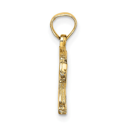 10K Yellow Gold 10K Textured Bear Charm