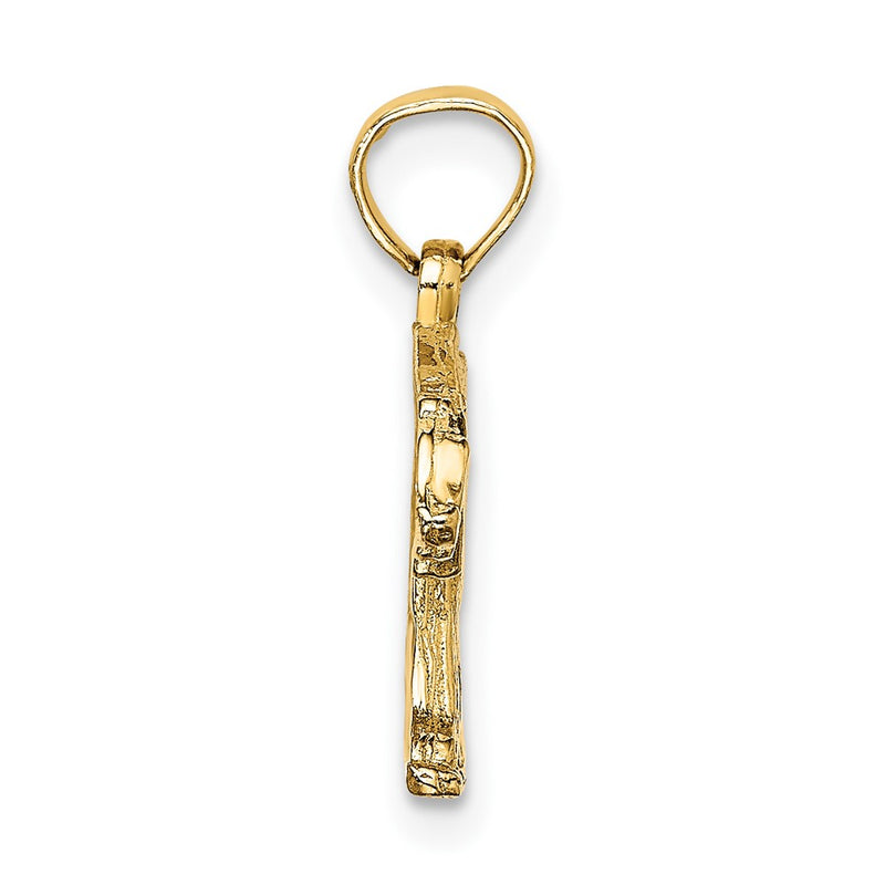10K Yellow Gold 10K Textured Bear Charm