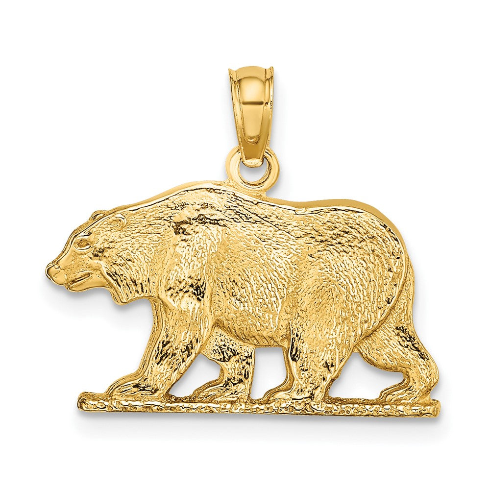 10K Yellow Gold 10K Textured Bear Charm