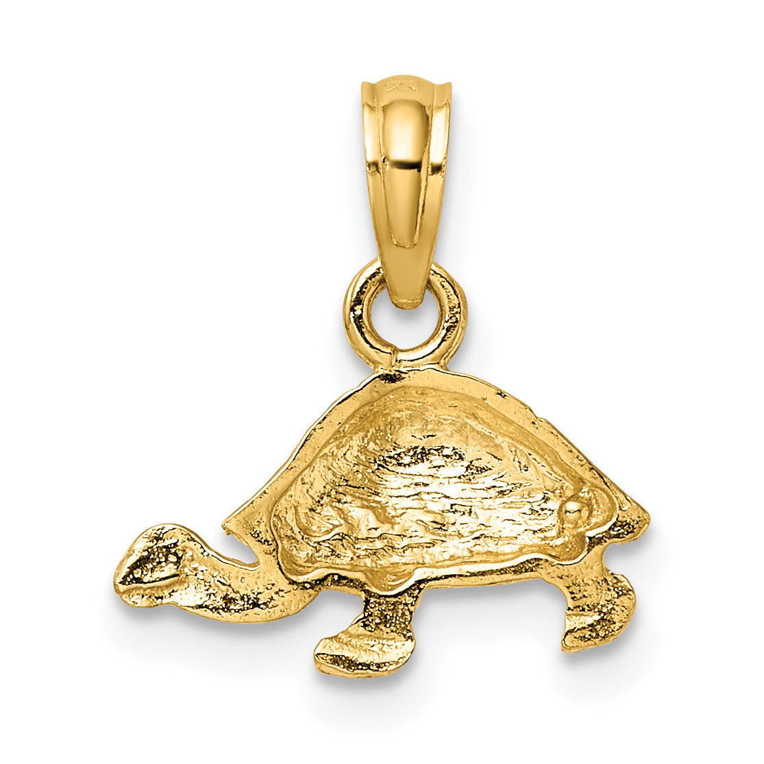 10K Yellow Gold 10K Polished And Engraved Mini Turtle Charm