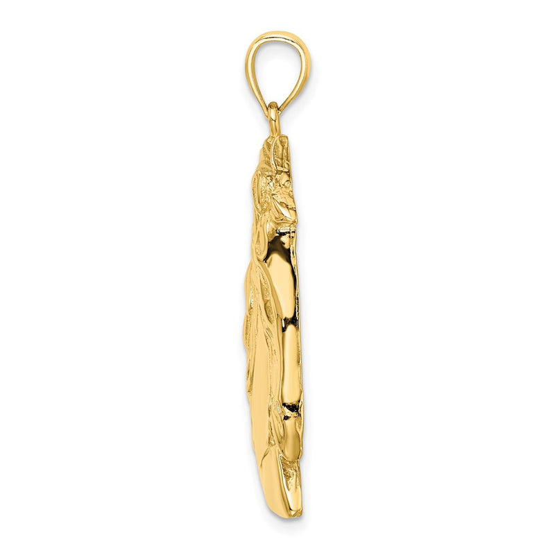10K Yellow Gold 10K Horse Head W/Long Mane Charm