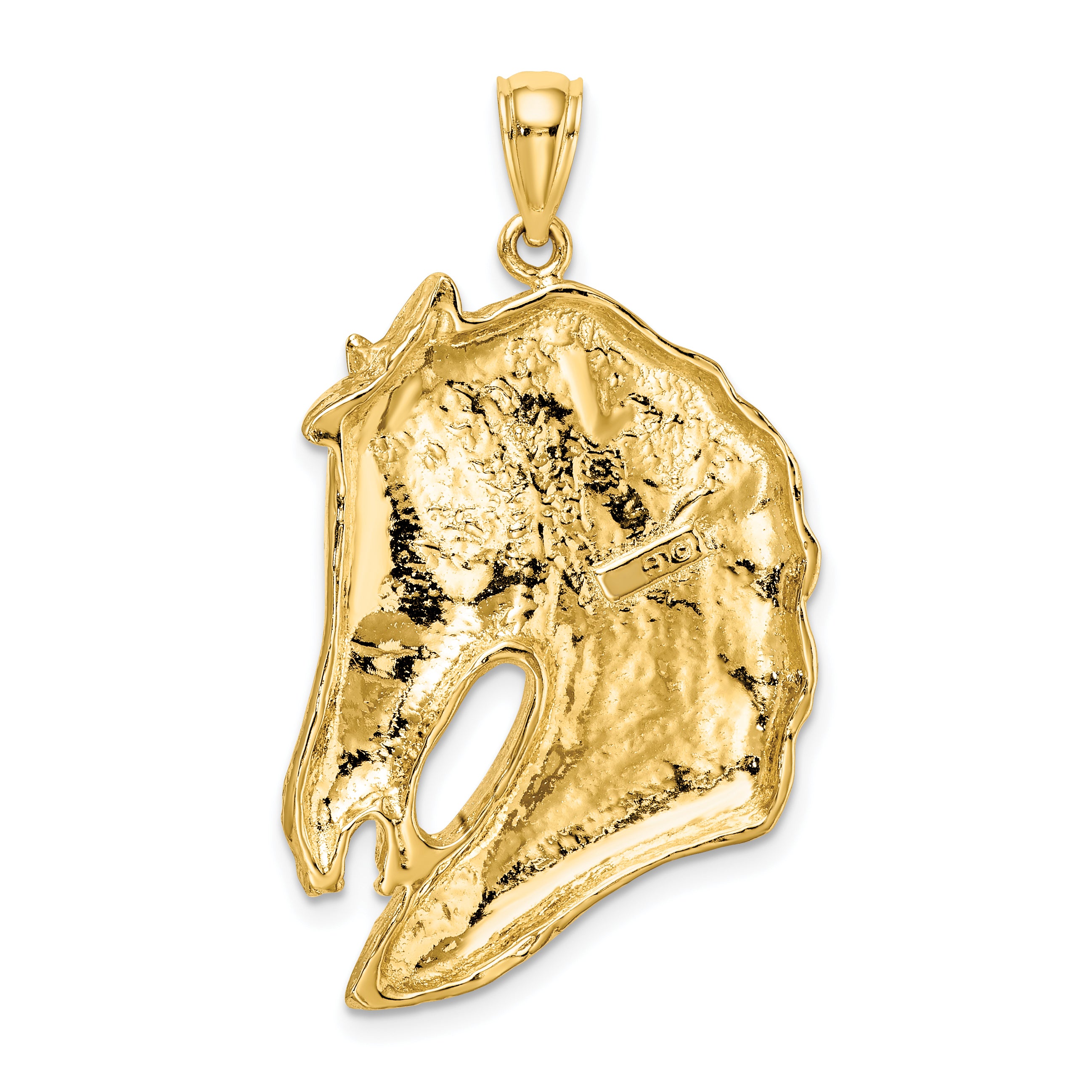 10K Yellow Gold 10K Horse Head W/Long Mane Charm