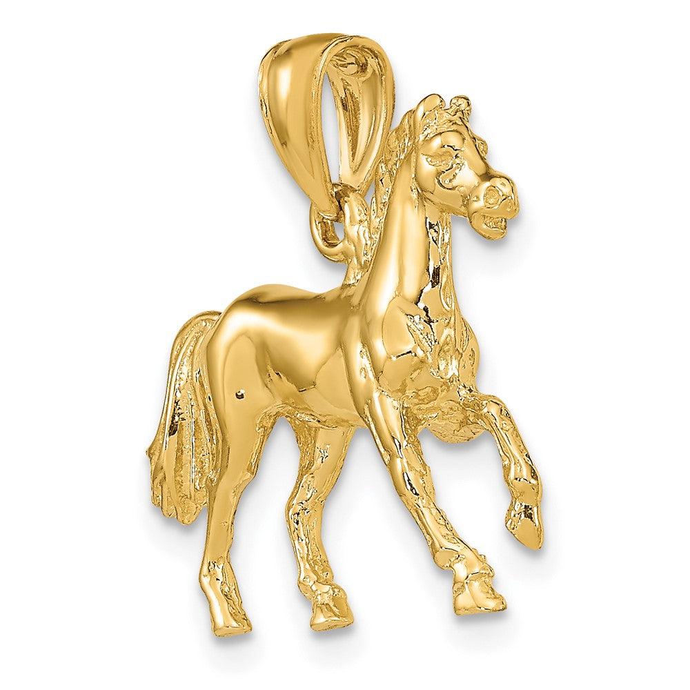 10K Yellow Gold 10K 3-D Horse Charm