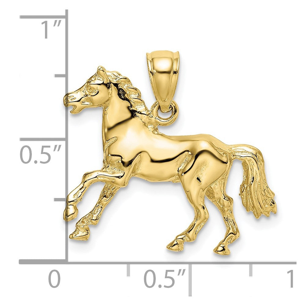 10K Yellow Gold 10K 3-D Horse Charm